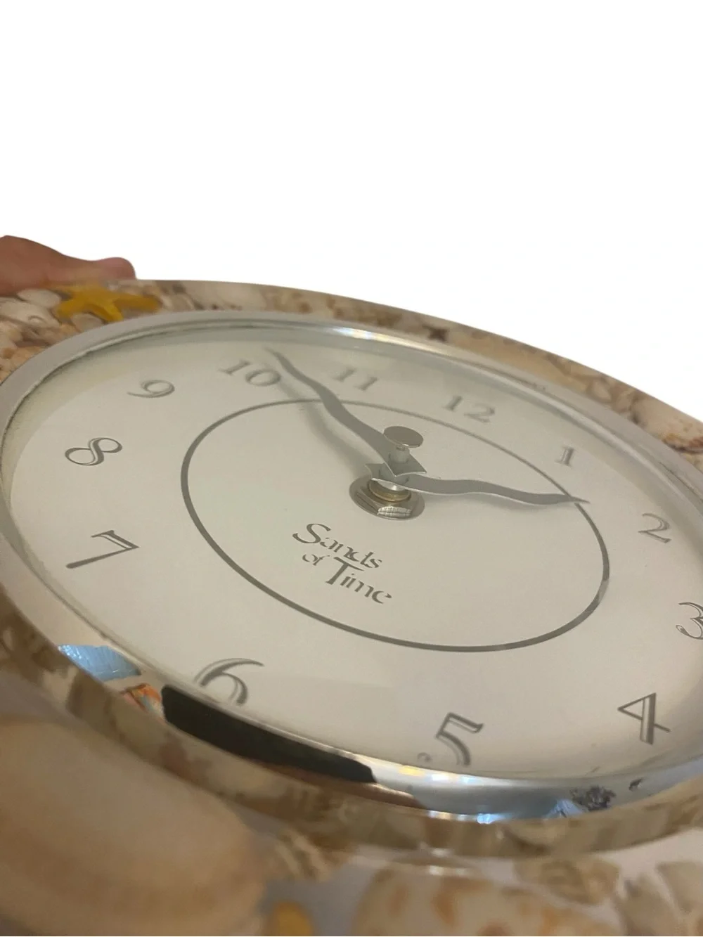 Vintage Sands Of Time Resin Seashells Wall Clock Coastal Beach House Decor